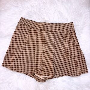 Urban Romantics Brown Houndstooth Mini Skort